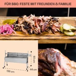 Sauenland Pro Spanferkelgrill Drehspieß 13W 4 Rollen Edelstahl 12 Sauenland Pro Spanferkelgrill Drehspieß 13W 4 Rollen Edelstahl -Warmekuche Pro Geschaft 10033566 de 0006 usp