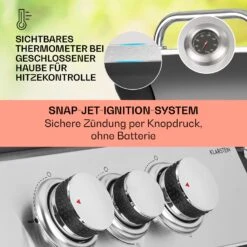 Tomahawk 3.1 S Gasgrill 3x3,6kW Brenner+2,7 KW 60x45cm Grill Edelstahl -Warmekuche Pro Geschaft 10033567 de 0004 usp