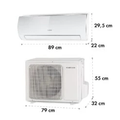 Windwaker Eco Split-Klimaanlage 9.000 BTU/2,7 KW Luftdurchsatz 610 M³/h Max. A++ -Warmekuche Pro Geschaft 10033600 yy 0007 dimensions