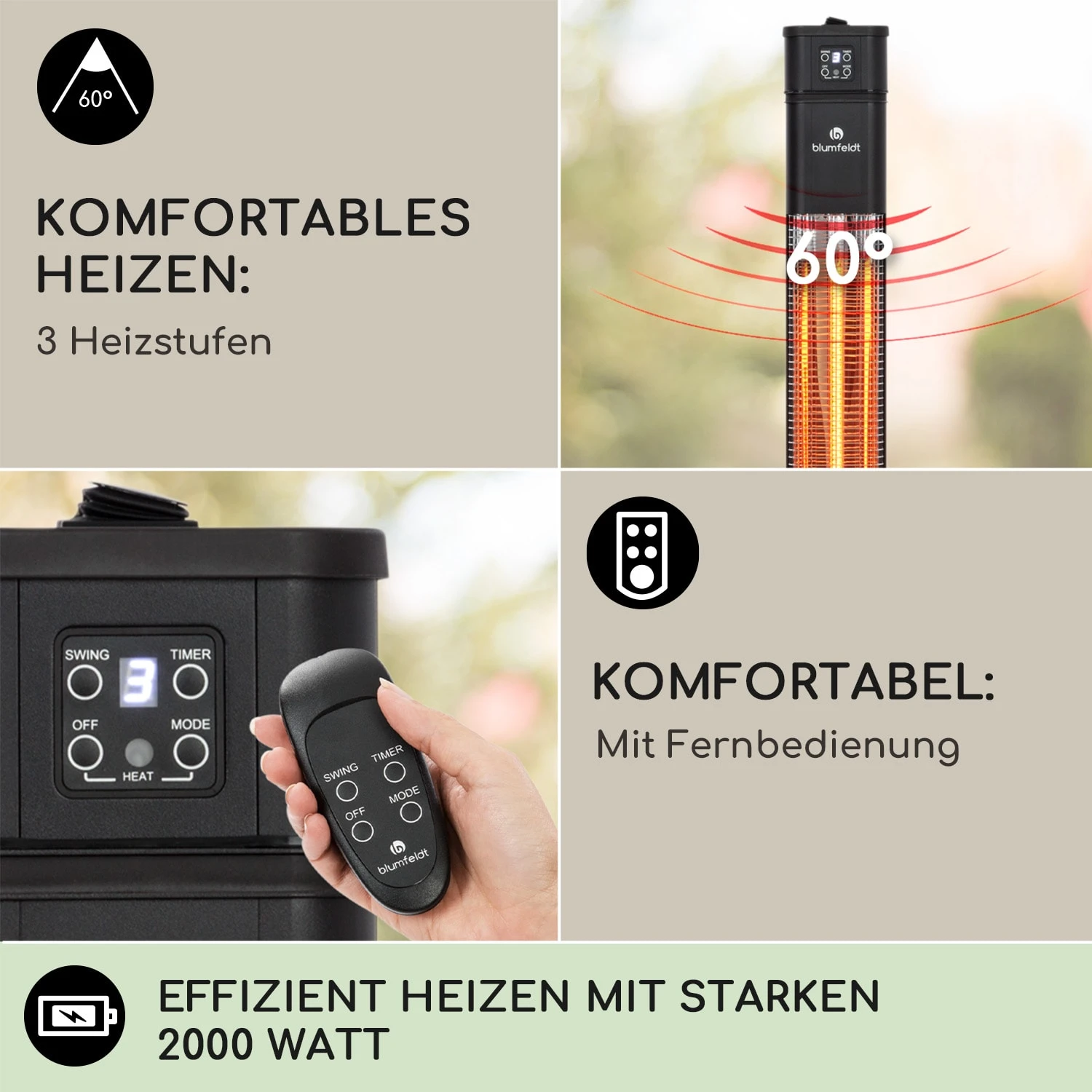 Heat Guru Plus Infrarot-Heizstrahler 2000W 3 Heizstufen Fernbedienung 2 Heat Guru Plus Infrarot-Heizstrahler 2000W 3 Heizstufen Fernbedienung – Bild 2