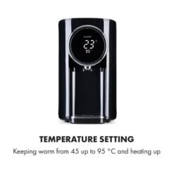 Hot Spring Plus Heißwasserspender 5l Edelstahl-Wassertank 45-95 °C -Warmekuche Pro Geschaft 10033753 yy 0006 logo Klarstein Hot Spring Heisswasserspender schwarz