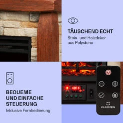 Lienz Elektrischer Kamin 1800W Steindekor Polystone Fernbedienung -Warmekuche Pro Geschaft 10034122 de 0003 logo