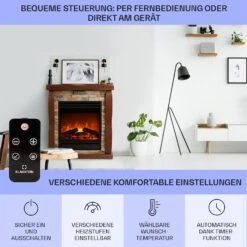Lienz Elektrischer Kamin 1800W Steindekor Polystone Fernbedienung -Warmekuche Pro Geschaft 10034122 de 0006 usp