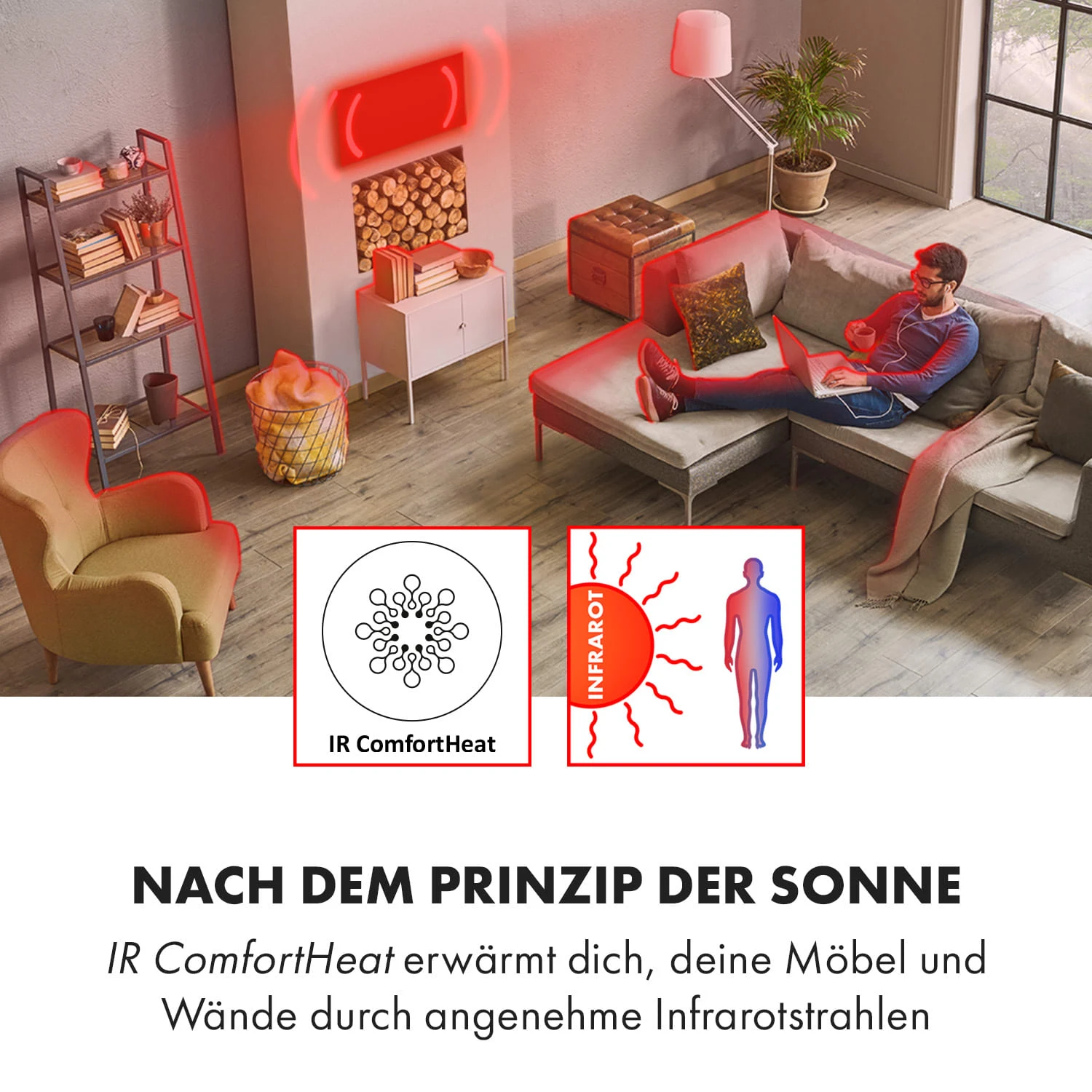 Marvel Mirror Infrarotheizung 360W Wochentimer IP54 Spiegel Rechteckig 2 Marvel Mirror Infrarotheizung 360W Wochentimer IP54 Spiegel Rechteckig – Bild 2