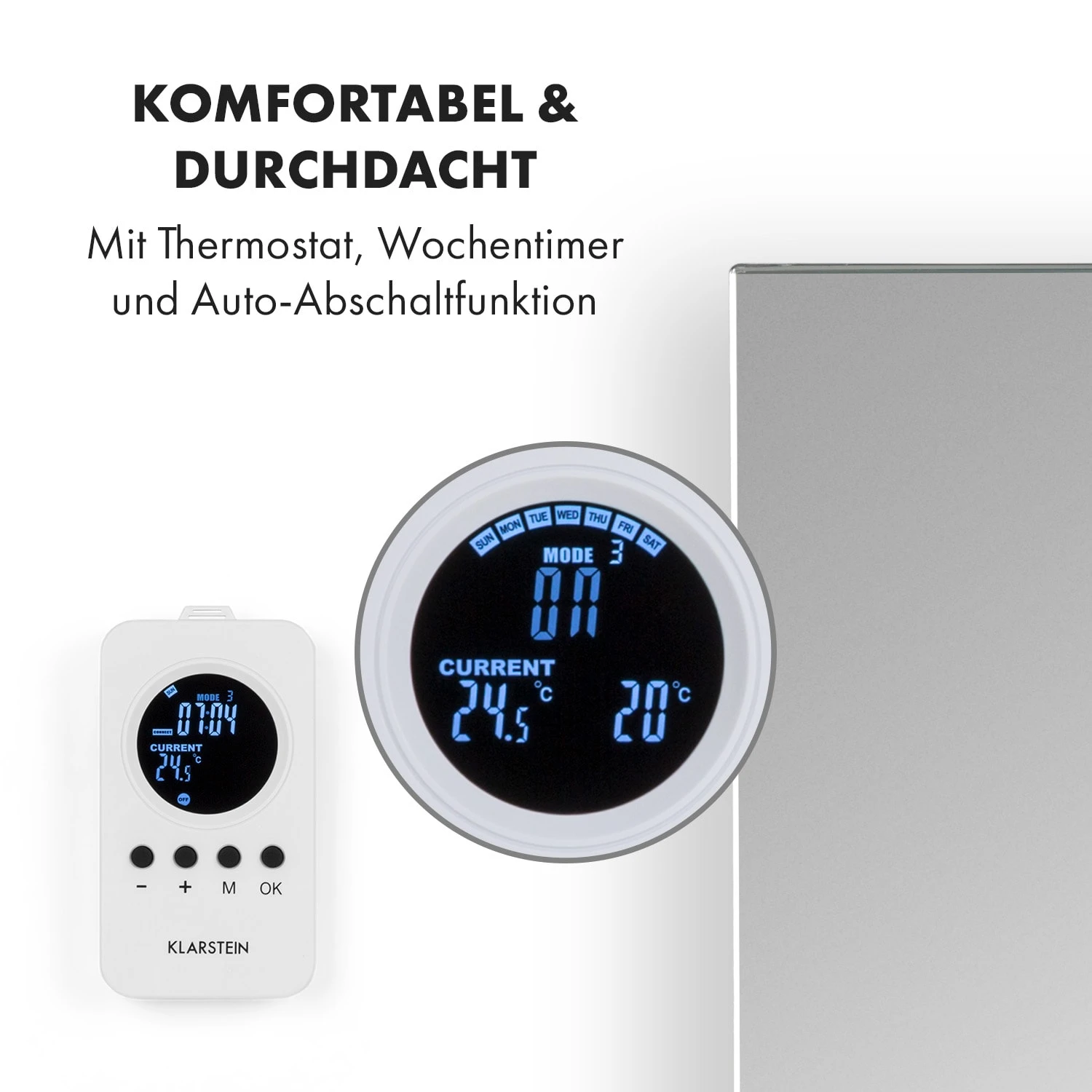 Marvel Mirror Infrarotheizung 360W Wochentimer IP54 Spiegel Rechteckig 4 Marvel Mirror Infrarotheizung 360W Wochentimer IP54 Spiegel Rechteckig – Bild 4