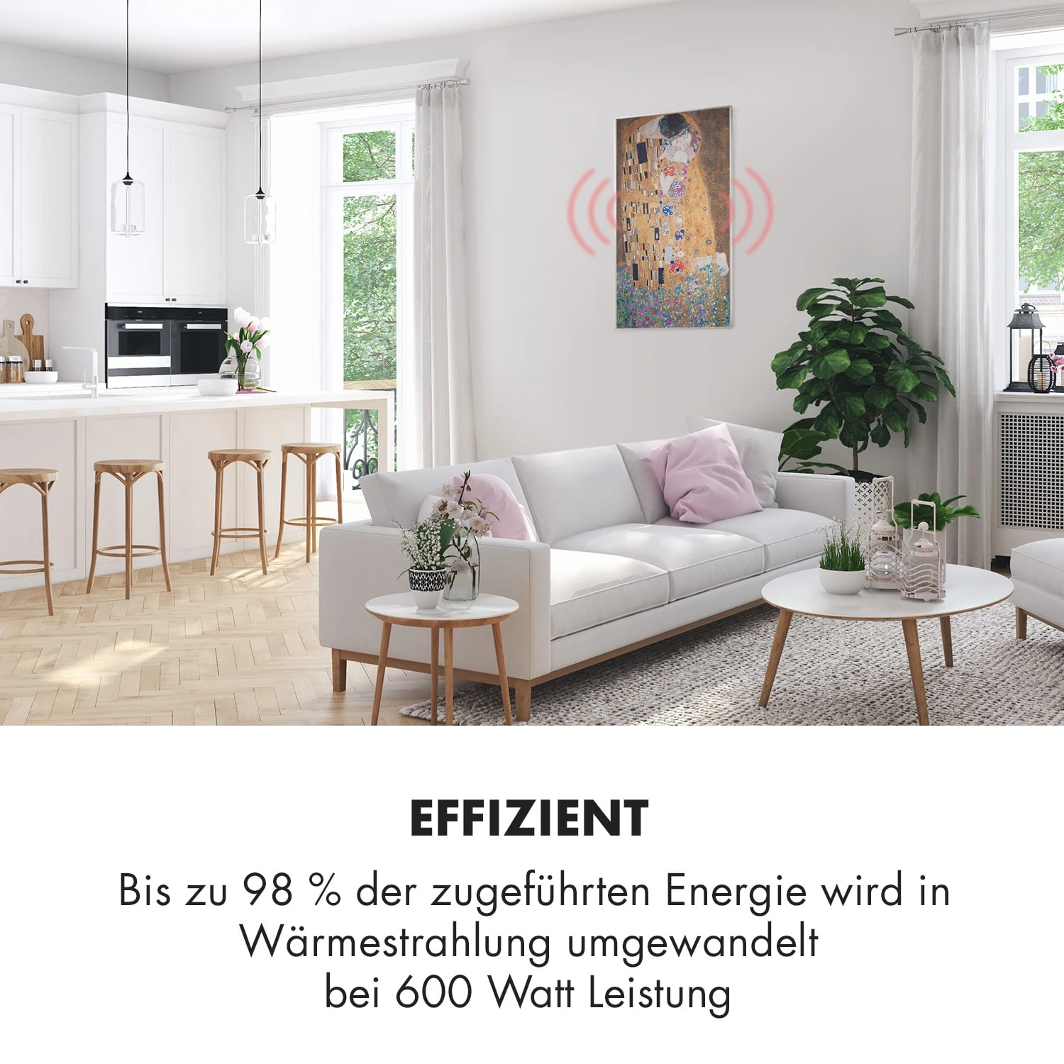 Wonderwall Air Art Kuss Infrarotheizung 101x60cm 600W Fernbedienung 2 Wonderwall Air Art Kuss Infrarotheizung 101x60cm 600W Fernbedienung – Bild 2