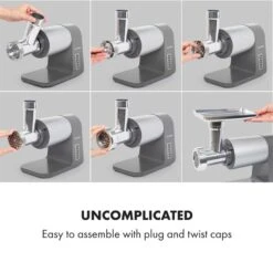 Mett Max Elektrischer Fleischwolf 600W Kupfermotor Aluminium 10 Mett Max Elektrischer Fleischwolf 600W Kupfermotor Aluminium -Warmekuche Pro Geschaft 10034244 yy 0003 logo Klarstein Mett Max elektrischer Fleischwolf grau