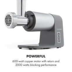 Mett Max Elektrischer Fleischwolf 600W Kupfermotor Aluminium 14 Mett Max Elektrischer Fleischwolf 600W Kupfermotor Aluminium -Warmekuche Pro Geschaft 10034244 yy 0007 logo Klarstein Mett Max elektrischer Fleischwolf grau