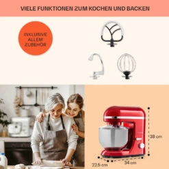Bella Elegance Küchenmaschine 2000 W 2,7 PS 5,2 Ltr Edelstahl BPA-frei -Warmekuche Pro Geschaft 10034364 de 0005 usp