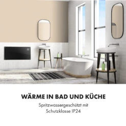 Bornholm Smart Konvektions-Heizgerät | 2000 W | SmartHeat Design: WiFi-Verbindung | LED-Display | 24-h-Timer | 2 Heizstufen: 1000 / 2000 W | IP24: Spritzwassergeschützt | Fernbedienung | Standgerät -Warmekuche Pro Geschaft 10034391 de 0005 logo