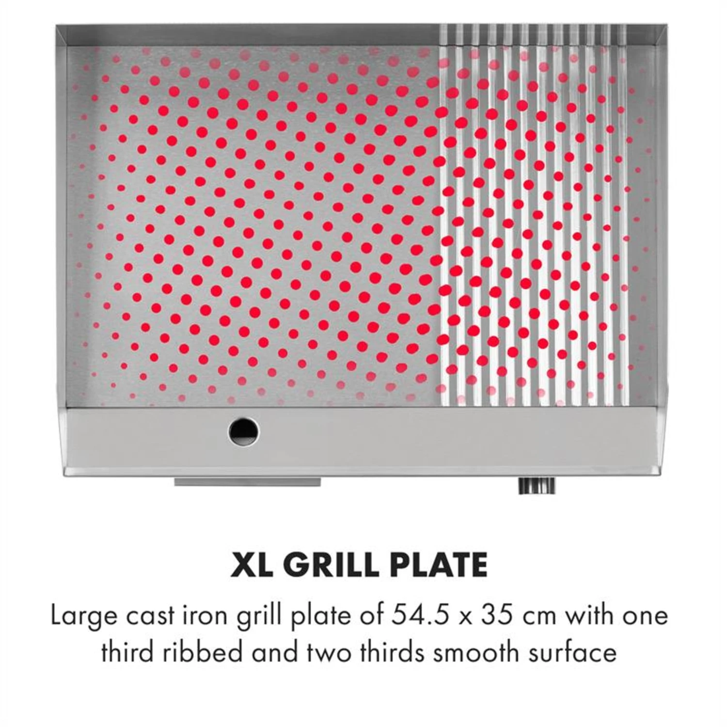 Grillmeile 3000GR Elektrogrill 3000W 54,5x35cm Glatt/geriffelt 4 Grillmeile 3000GR Elektrogrill 3000W 54,5x35cm Glatt/geriffelt – Bild 4