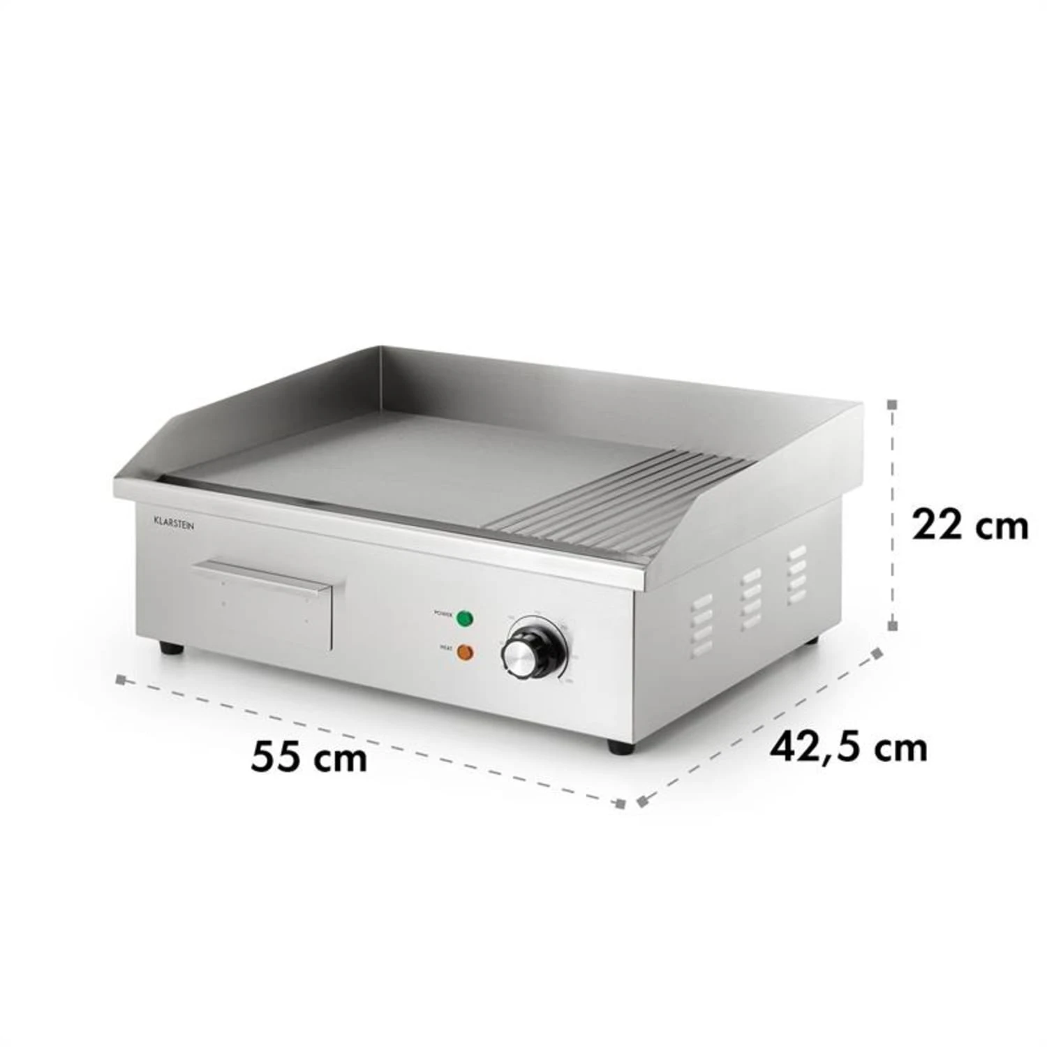 Grillmeile 3000GR Elektrogrill 3000W 54,5x35cm Glatt/geriffelt 9 Grillmeile 3000GR Elektrogrill 3000W 54,5x35cm Glatt/geriffelt – Bild 9
