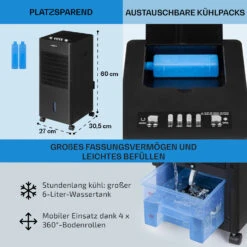 Freshboxx 3-in-1 Luftkühler 65 W 360 M³/h 6 Ltr Oszillation Mobil -Warmekuche Pro Geschaft 10034630 de 0006 usp