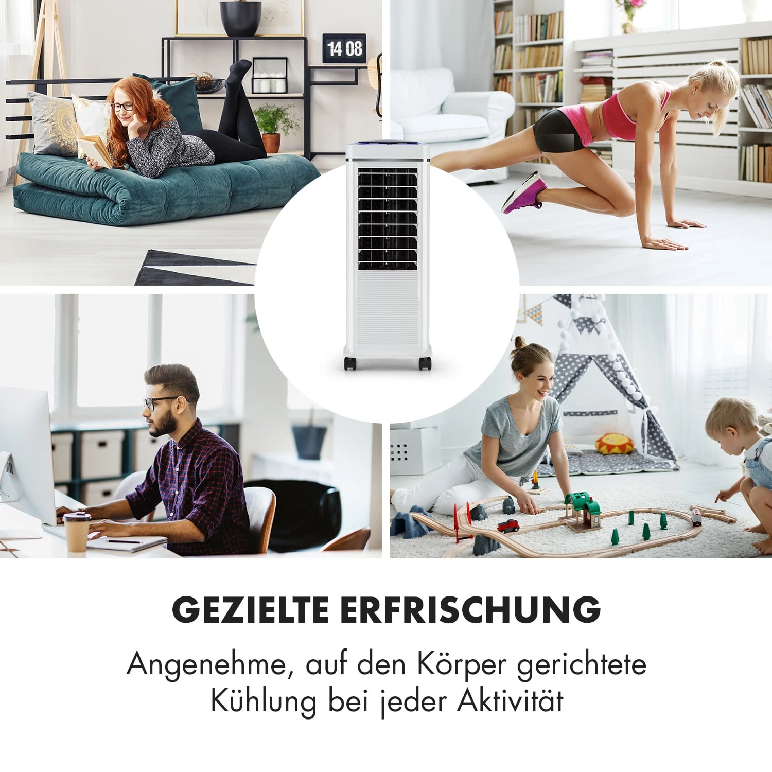 Windspiel 3-in-1 Luftkühler 100 W 312 M³/h 8 Ltr Mobil Fernbedienung 3 Windspiel 3-in-1 Luftkühler 100 W 312 M³/h 8 Ltr Mobil Fernbedienung – Bild 3