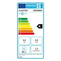 Klarstein Kraftwerk Smart 12K Klimaanlage 3-in-1 12000 BTU App -Warmekuche Pro Geschaft 10034664 energy label
