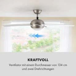 Bolero 2-in-1-Deckenventilator 134cm Leuchte 55W Fernbedienung Weiß -Warmekuche Pro Geschaft 10034683 de 0005 logo