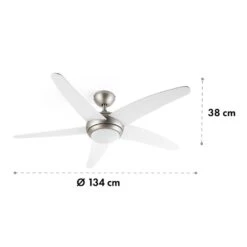 Bolero 2-in-1-Deckenventilator 134cm Leuchte 55W Fernbedienung Weiß -Warmekuche Pro Geschaft 10034683 yy 0007 logo Klarstein Bolero 2in1 Deckenventilator weiss