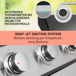 Tomahawk Gasgrill 5x3,6 KW + 2,7 KW Brenner 80x43,5 Cm Grill Edelstahl -Warmekuche Pro Geschaft 10034712 de 0004 usp