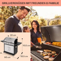 Tomahawk Gasgrill 5x3,6 KW + 2,7 KW Brenner 80x43,5 Cm Grill Edelstahl -Warmekuche Pro Geschaft 10034712 de 0006 usp