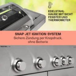 Valkyrie Gasgrill 4x3,5 KW + 3,15 KW Brenner 74x44 Cm Grill Edelstahl -Warmekuche Pro Geschaft 10034715 de 0004 usp