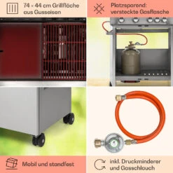 Valkyrie Gasgrill 4x3,5 KW + 3,15 KW Brenner 74x44 Cm Grill Edelstahl -Warmekuche Pro Geschaft 10034715 de 0005 usp