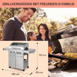 Valkyrie Gasgrill 4x3,5 KW + 3,15 KW Brenner 74x44 Cm Grill Edelstahl -Warmekuche Pro Geschaft 10034715 de 0006 usp