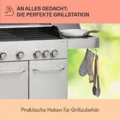 Valkyrie Gasgrill 4x3,5 KW + 3,15 KW Brenner 74x44 Cm Grill Edelstahl -Warmekuche Pro Geschaft 10034715 de 0007 usp
