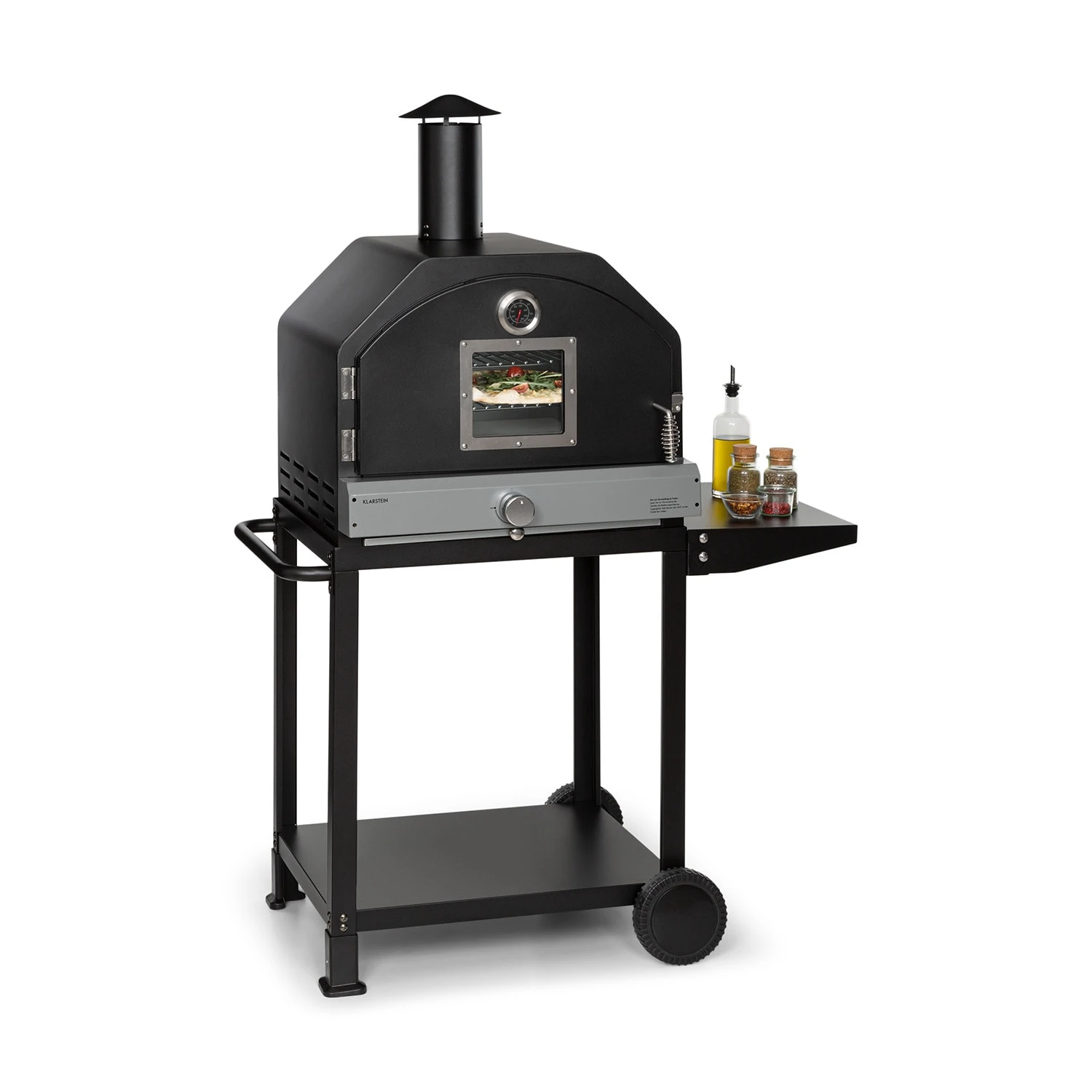 Pizzaiolo Pro Pizza-Gasgrill 76x143x66cm Schamottestein Stahl Mobil 1 Pizzaiolo Pro Pizza-Gasgrill 76x143x66cm Schamottestein Stahl Mobil