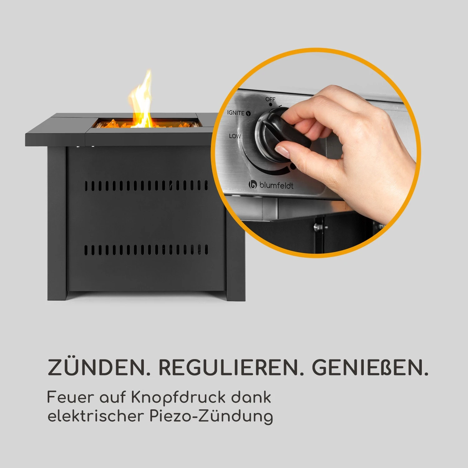 Sorrento Gasheizgerät 13kW Elektr Zündung Terrassentisch: 96,5x96,5 Cm 5 Sorrento Gasheizgerät 13kW Elektr Zündung Terrassentisch: 96,5x96,5 Cm – Bild 5