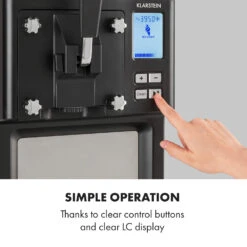 Sweet Sundae Eiscrememaschine Kompressor 1,5l Edelstahl Schwarz -Warmekuche Pro Geschaft 10034911 uk 0007 logo Klarstein Sahnehaeubchen Eiscrememaschine schwarz