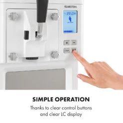 Sweet Sundae Eiscrememaschine Kompressor 1,5l Edelstahl Weiß -Warmekuche Pro Geschaft 10034912 uk 0007 logo Klarstein Sahnehaeubchen Eiscrememaschine weiss