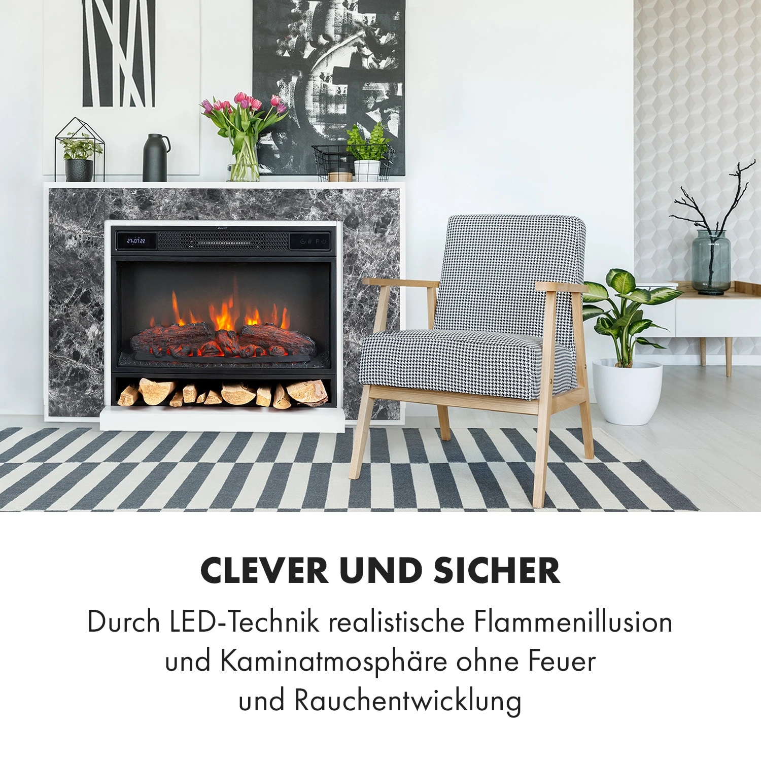 Vulsini Nightfall Elektrokamin 1900 W LED-Technik Fernbedienung 2 Vulsini Nightfall Elektrokamin 1900 W LED-Technik Fernbedienung – Bild 2