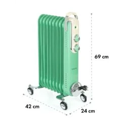 Thermaxx Retroheat Ölradiator 2000W Bodenrollen -Warmekuche Pro Geschaft 10035079 yy 0008 logo Klarstein Thermaxx Retroheat oelradiator 2000W Gruen