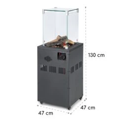 Flagranti Crystal View Gasheizstrahler 8kW Edelstahl -Warmekuche Pro Geschaft 10035094 yy 0009 logo Blumfeldt Flagranti Crystal View Gasheizer grau