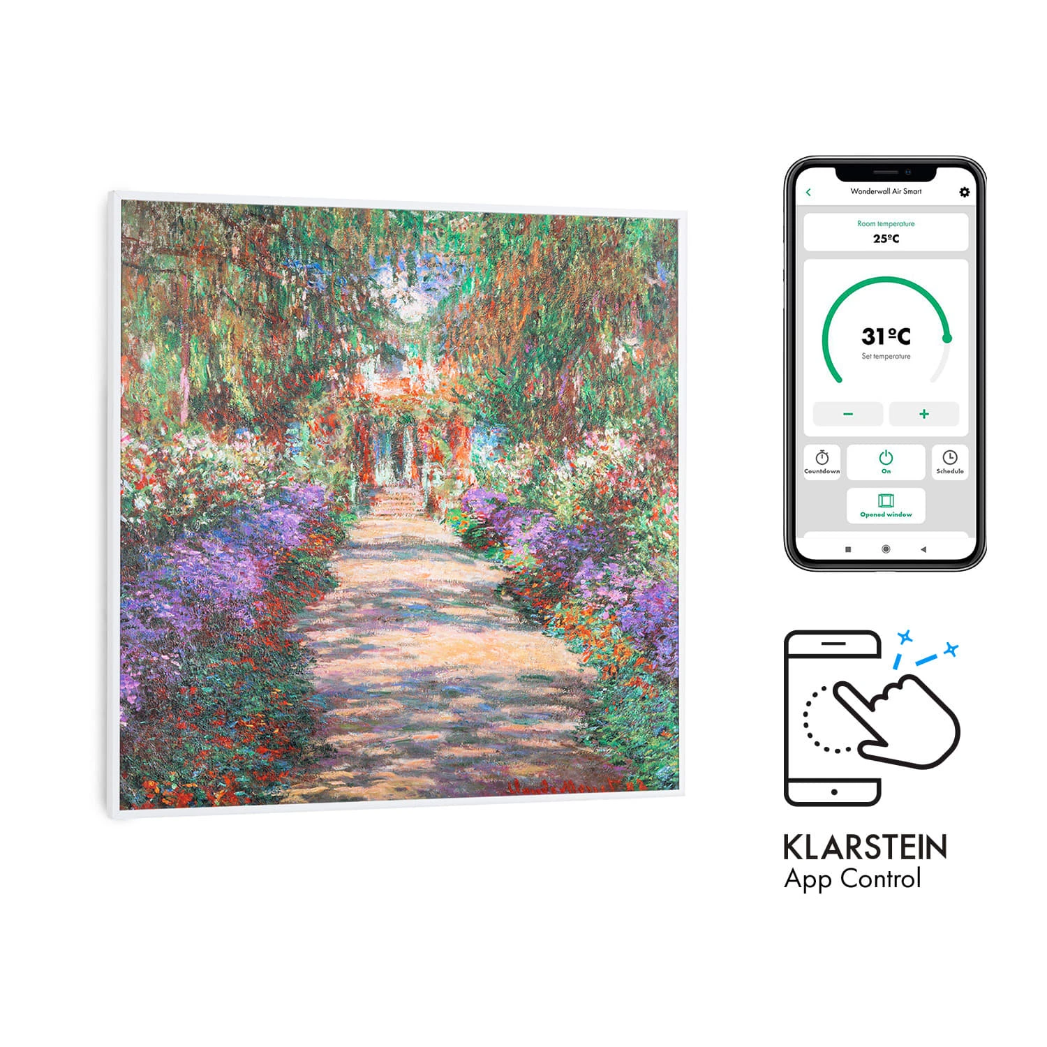 Wonderwall Air Art Smart Infrarotheizung 60x60cm 350W Wandinstallation App-Steuerung Gartenweg 1 Wonderwall Air Art Smart Infrarotheizung 60x60cm 350W Wandinstallation App-Steuerung Gartenweg
