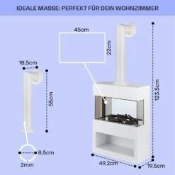 Zermatt Elektrischer Kamin 900/1800W Thermostat Flammenillusion -Warmekuche Pro Geschaft 10035264 de 0005 usp