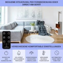 Zermatt Elektrischer Kamin 900/1800W Thermostat Flammenillusion -Warmekuche Pro Geschaft 10035264 de 0006 usp
