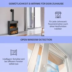 Zermatt Elektrischer Kamin 900/1800W Thermostat Flammenillusion -Warmekuche Pro Geschaft 10035265 de 0004 usp