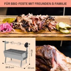 Sauenland Mini Rotisserie-Grill Drehspieß 4W 12kg Max. Edelstahl -Warmekuche Pro Geschaft 10035371 de 0006 usp