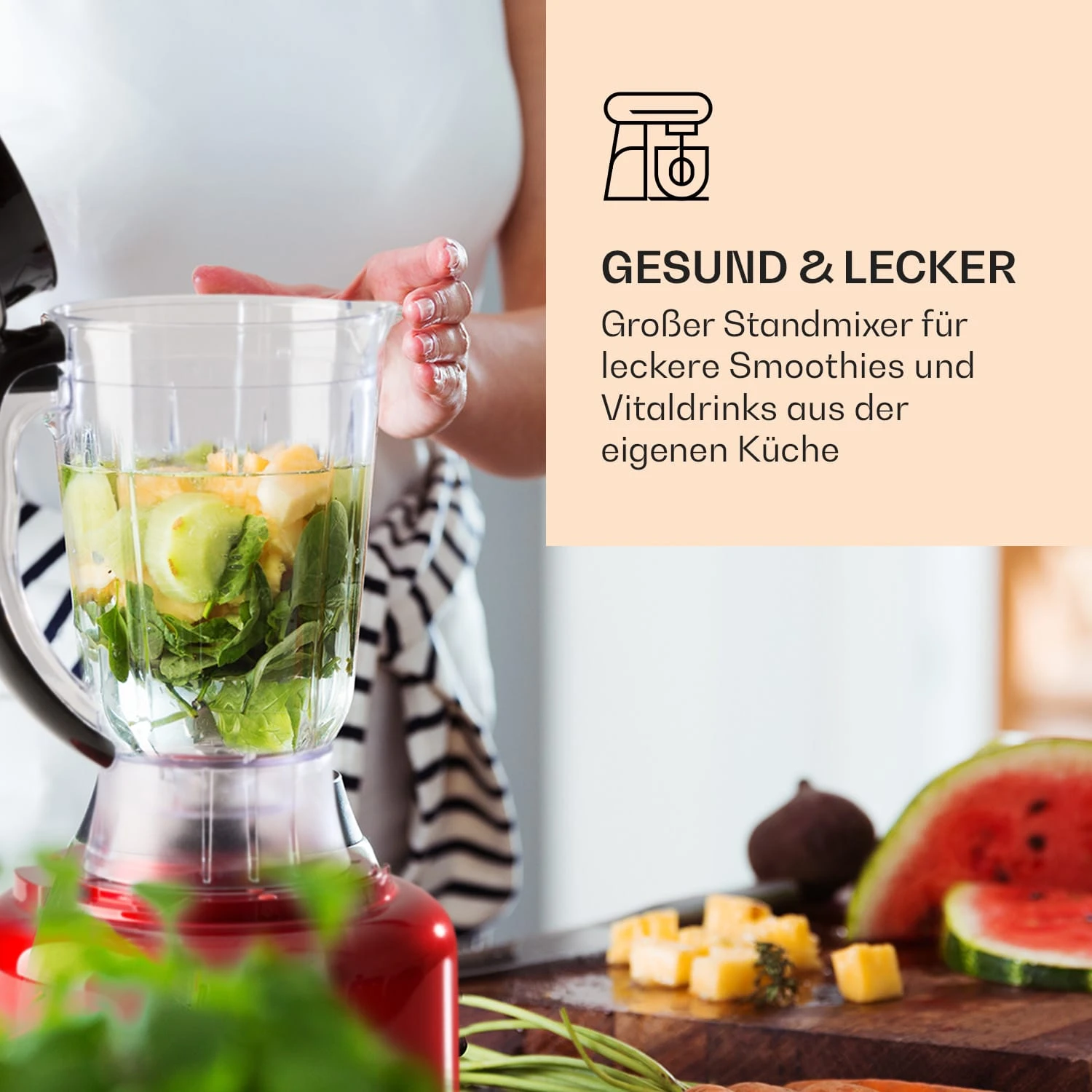 Luca Multifunktionsmixer 1000 W 3 L Stufenlose Geschwindigkeit 6 Modi 4 Luca Multifunktionsmixer 1000 W 3 L Stufenlose Geschwindigkeit 6 Modi – Bild 4