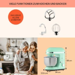 Bella Elegance Küchenmaschine 2000W 2,7PS 5,2 Ltr Edelstahl BPA-frei -Warmekuche Pro Geschaft 10035520 de 0005 usp