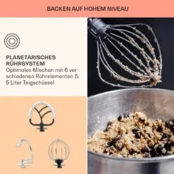 Bella Elegance Küchenmaschine 2000W 2,7PS 5,2 Ltr Edelstahl BPA-frei -Warmekuche Pro Geschaft 10035520 de 0006 usp