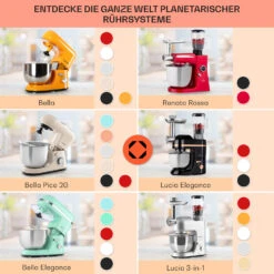 Bella Elegance Küchenmaschine 2000W 2,7PS 5,2 Ltr Edelstahl BPA-frei -Warmekuche Pro Geschaft 10035520 de 0007 usp