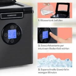 Icemeister 2G Eiswürfelmaschine 12kg/24h LC-Display Edelstahl 10 Icemeister 2G Eiswürfelmaschine 12kg/24h LC-Display Edelstahl -Warmekuche Pro Geschaft 10035712 de 0004 usp