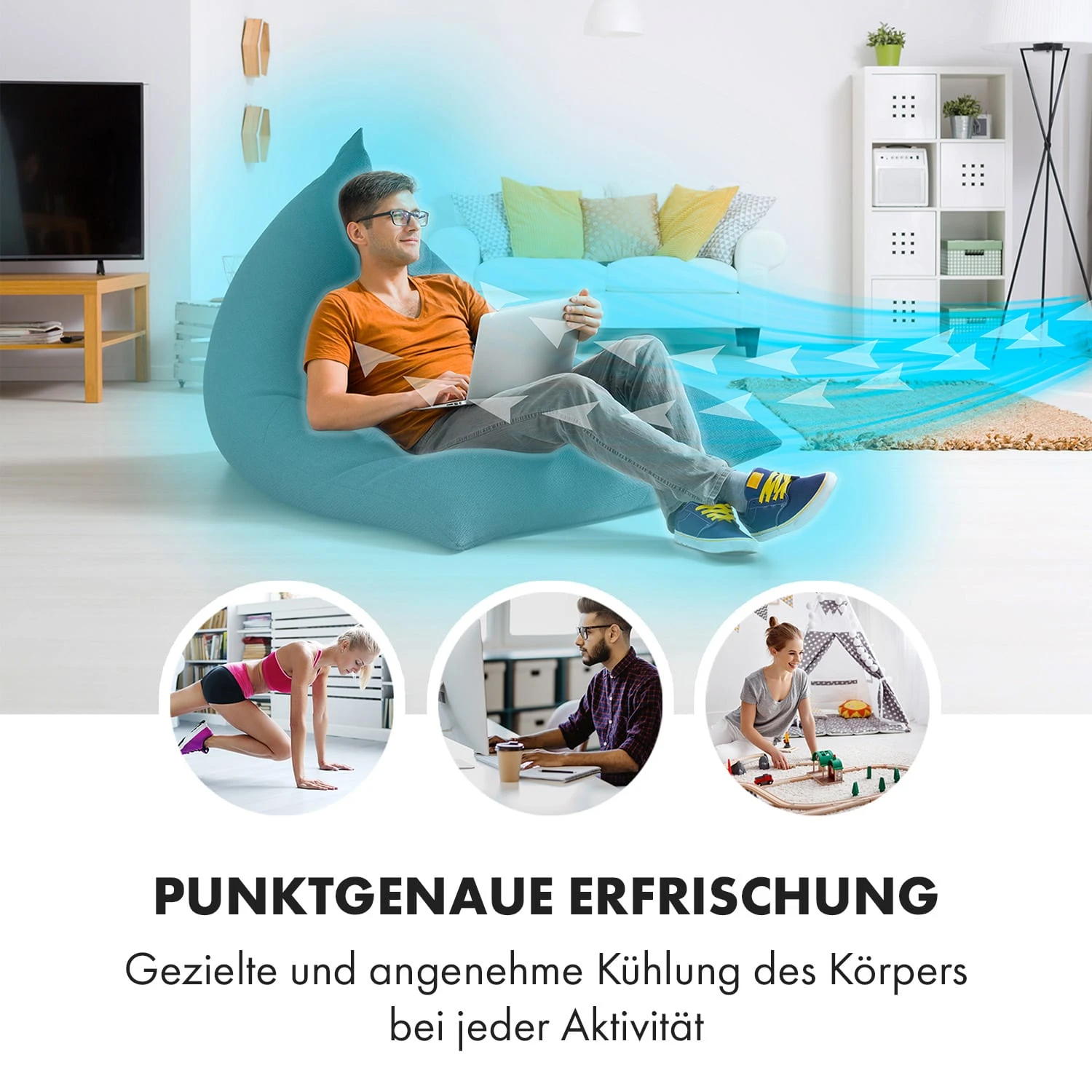 Polar Tower Smart Ventilator Luftkühler 7L 85W Fernbedienung Eispack 2 Polar Tower Smart Ventilator Luftkühler 7L 85W Fernbedienung Eispack – Bild 2