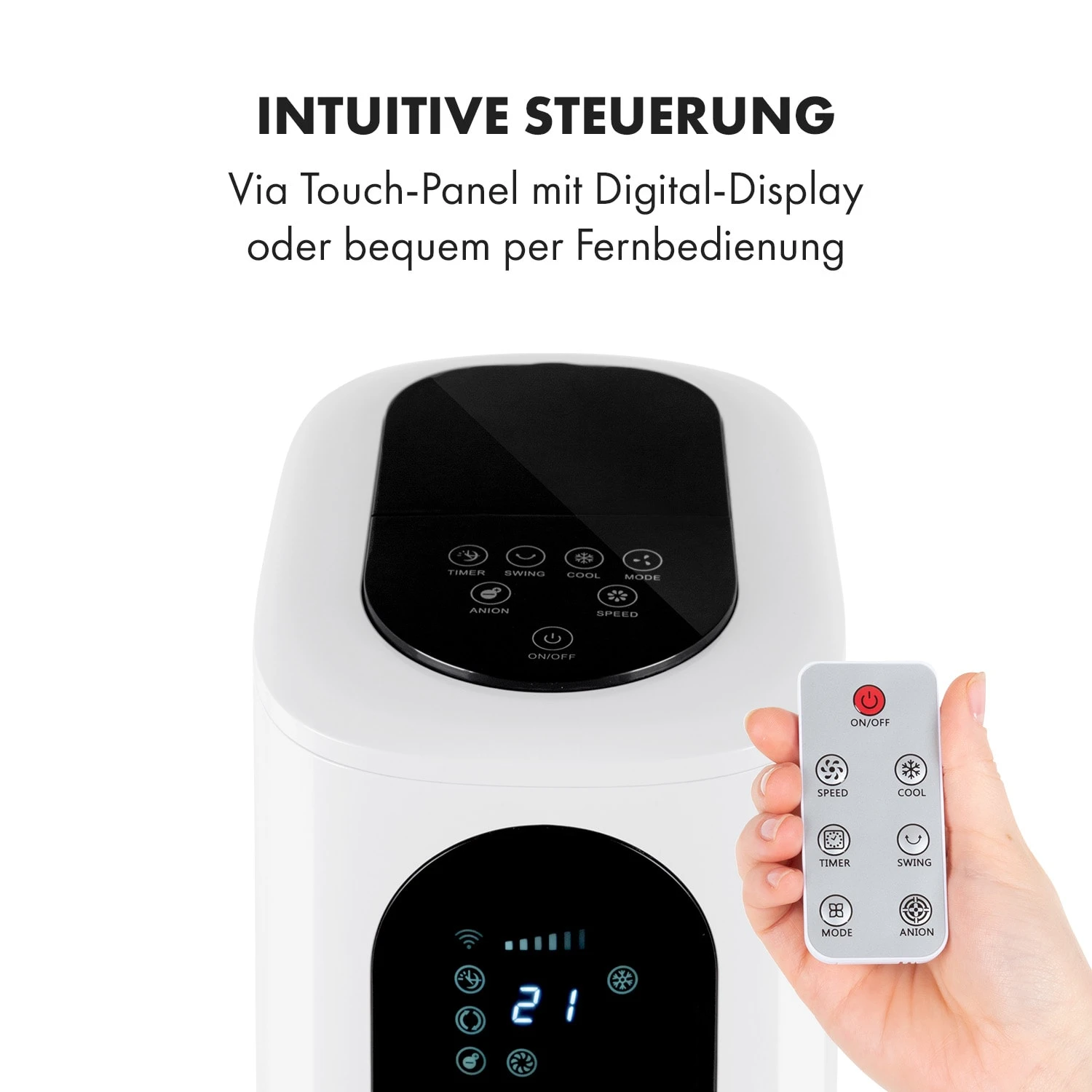 Polar Tower Smart Ventilator Luftkühler 7L 85W Fernbedienung Eispack 9 Polar Tower Smart Ventilator Luftkühler 7L 85W Fernbedienung Eispack – Bild 9