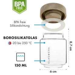 Glaswerk Cassia Gewürzgläser 6 St. 130 Ml Borosilikatglas Holzdeckel Luftdicht -Warmekuche Pro Geschaft 10036357 de 0007 logo
