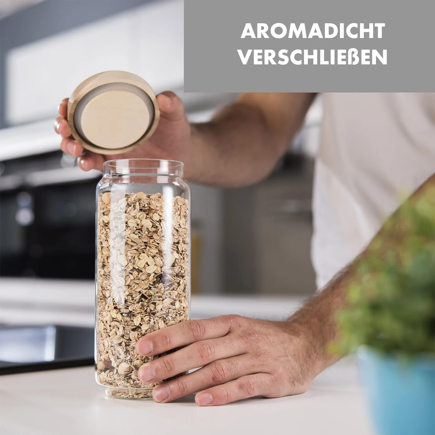 Glaswerk Lovage Vorratsgläser 0,75 1,1 1,5 L 3er Set Borosilikatglas Akazienholzdeckel Silikon 3 Glaswerk Lovage Vorratsgläser 0,75 1,1 1,5 L 3er Set Borosilikatglas Akazienholzdeckel Silikon – Bild 3