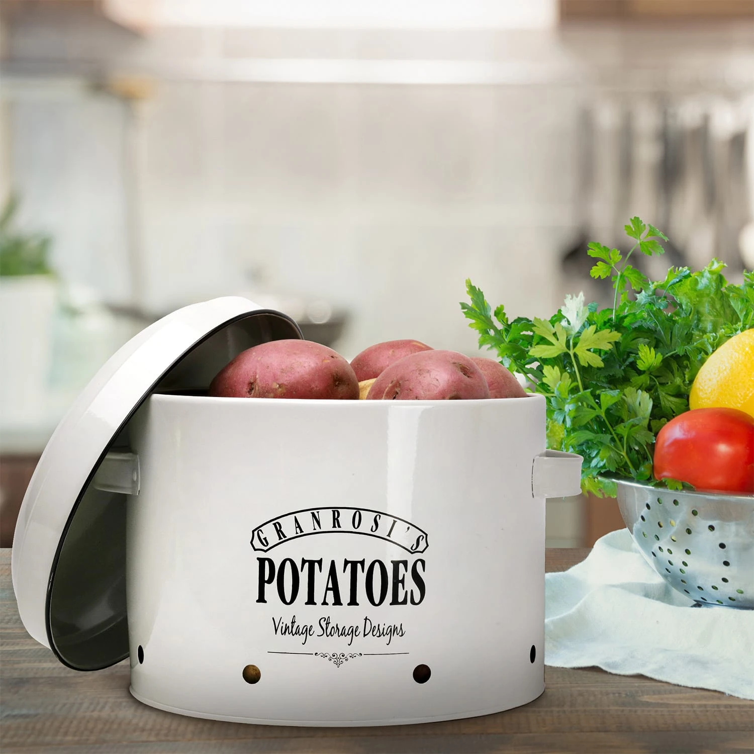 Idaho Kartoffeltopf Emaille-Stahlblech Ca. 27 X 21 X 23,5 Cm Rostfrei 2 Idaho Kartoffeltopf Emaille-Stahlblech Ca. 27 X 21 X 23,5 Cm Rostfrei – Bild 2