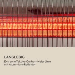 Dark Wave Stand Infrarot-Heizstrahler 2000W Goldbeschichtete Carbonröhre IP65 Standfuß -Warmekuche Pro Geschaft 10037729 de 0007 logo